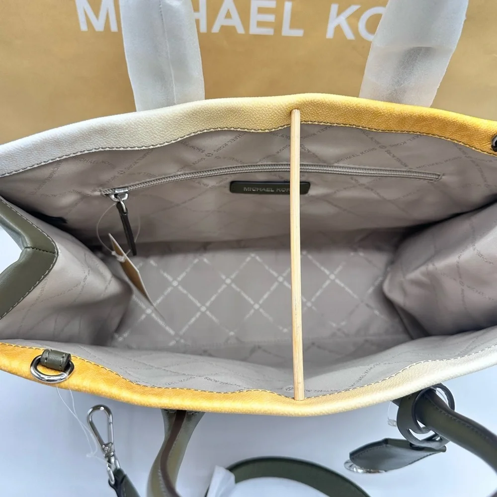 MICHAEL KORS
Mirella Medium Ombré Signature Logo Tote Bag Olive Combo color - Picture 14 of 16